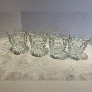 VTG 1960’s Whitehall Clear by Colony 9oz footed juice tumblers
